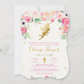 Floral Fairy Baptism Invitation Kaart (Voorkant)