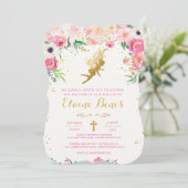 Floral Fairy Baptism Invitation Kaart (Staand voorkant)
