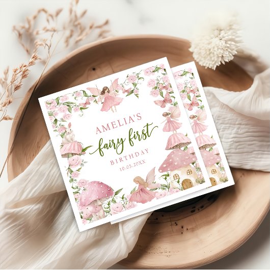 Floral Fairy Birthday Napkins Servet
