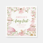 Floral Fairy Birthday Napkins Servet (Voorkant)
