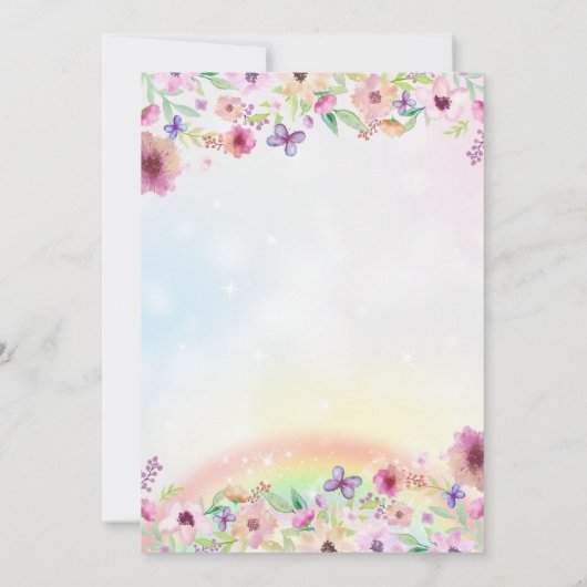 Floral Fairy Birthday Party Kaart (Achterkant)