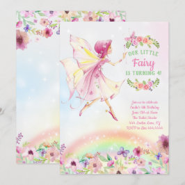 Floral Fairy Birthday Party Kaart