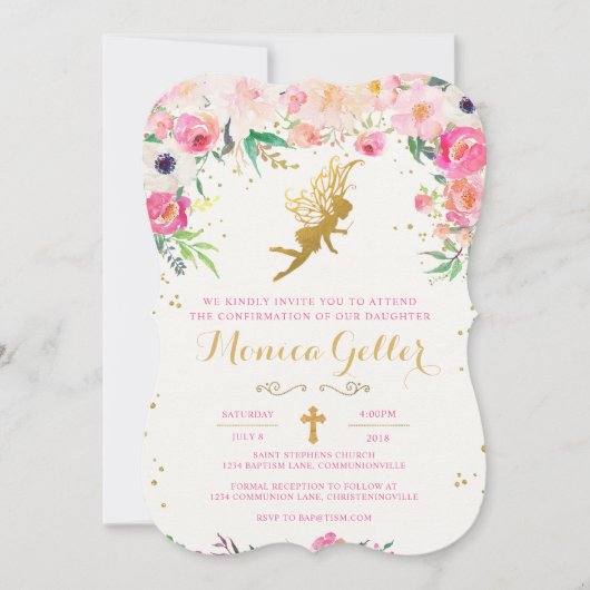 Floral Fairy Confirmation Kaart (Voorkant)