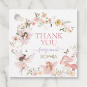 Floral Fairy Eerste Verjaardag Party Square Bedankjes Labels (Voorkant)