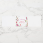 Floral Fairy Eerste Verjaardag Water Fles Label Waterfles Etiket (Enkel label)