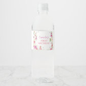 Floral Fairy Eerste Verjaardag Water Fles Label Waterfles Etiket (Voorkant)