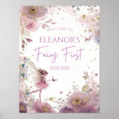 Floral Fairy First Birthday Personalised Welcome Poster (Voorkant)