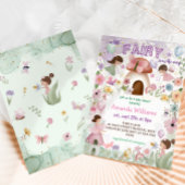 Floral Fairy Forest Baby Girl Shower Kaart