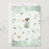 Floral Fairy Forest Baby Girl Shower Kaart (Achterkant)