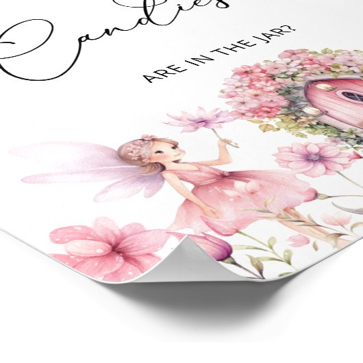 Floral Fairy Garden Hoeveel Snoepjes in Jar Poster (Hoek)