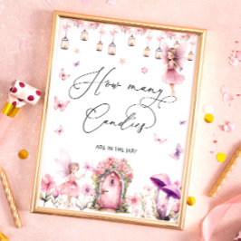 Floral Fairy Garden Hoeveel Snoepjes in Jar Poster