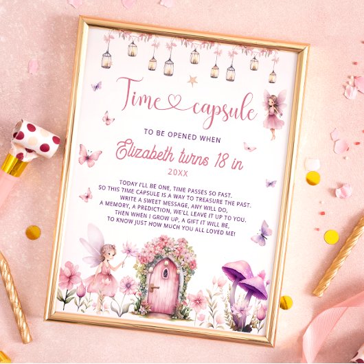 Floral Fairy Garden Tijdcapsule Poster