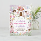 Floral Fairy Girl 1e verjaardag Kaart (Staand voorkant)