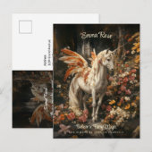  Floral Fairy Horse Magical Woodland Briefkaart (Voorkant / Achterkant)