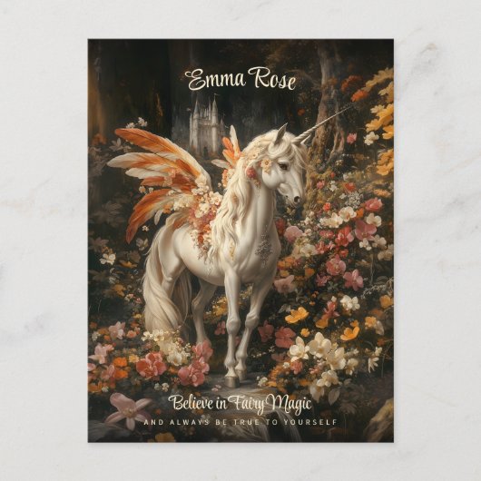  Floral Fairy Horse Magical Woodland Briefkaart (Voorkant)