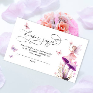 Floral Fairy Magic Tale Luier Raffle Ticket Informatiekaartje