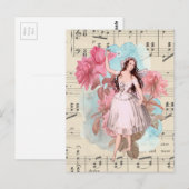 Floral  Fairy Music Ballerina Dancer Briefkaart (Voorkant / Achterkant)