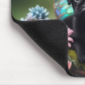 Floral Fairy Pug Puppy Mousepad Muismat (Hoek)