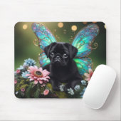 Floral Fairy Pug Puppy Mousepad Muismat (Met muis)