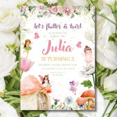 Floral Fairy Verjaardag Uitnodiging, Tuin Meisjes Kaart