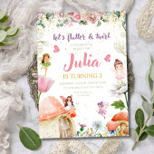 Floral Fairy Verjaardag Uitnodiging, Tuin Meisjes Kaart