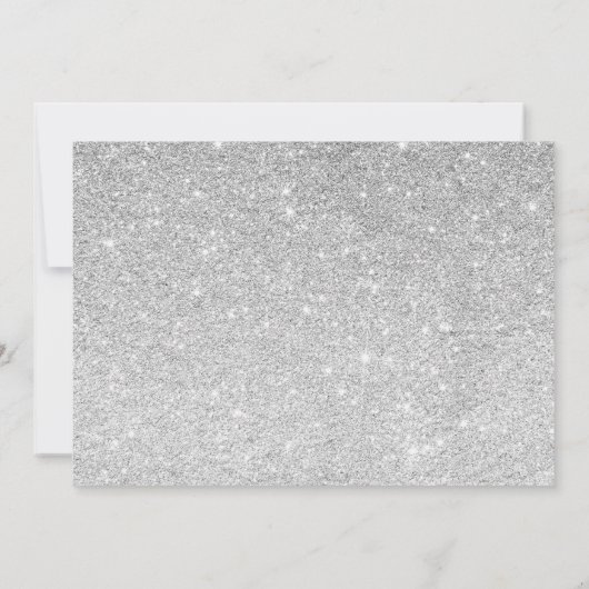 Floral Fairy Verjaardag Zilver Glitter Foto Kaart (Achterkant)