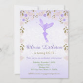 Floral Fairy Verjaardagsuitnodiging - Paarse Fairy Kaart (Voorkant)