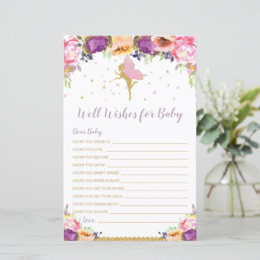 Floral Fairy Well wil Baby shower spelen (Staand voorkant)
