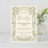 Floral Fairytale Boek Baby shower Uitnodiging (Staand voorkant)