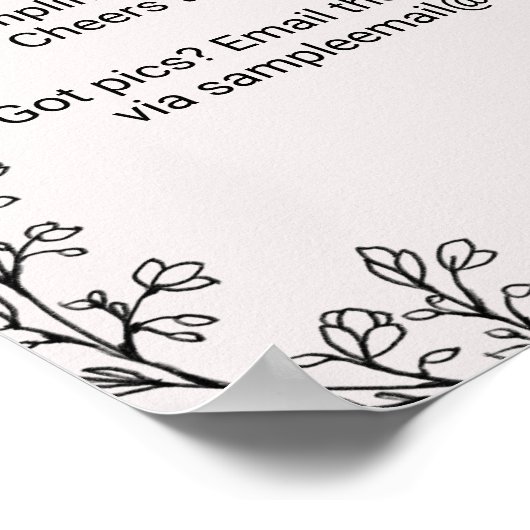 Floral Fairytale bruiloft Open Bar Poster (Hoek)