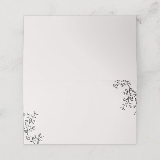 Floral Fairytale Buffet Food Label Kaarten Plaatskaartje (Buitenkant ongevouwen)