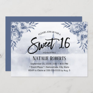  Floral Fairytale Misty Lake Sweet 16 Kaart
