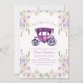 Floral Fairytale Princess Carriage Baby shower Kaart (Voorkant)