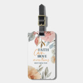 Floral Faith Can Move Mountains Bagagelabel (Voorkant verticaal)