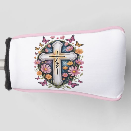 Floral Faith Cross Golfheadcover (Voorkant)