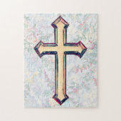  Floral Faith Cross Puzzle Legpuzzel (Verticaal)