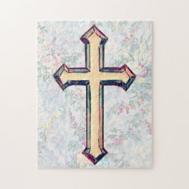  Floral Faith Cross Puzzle Legpuzzel