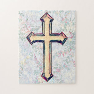 Floral Faith Cross Puzzle Legpuzzel
