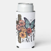 Floral Faith Cross Seltzer Blikjeskoeler (Seltzer Voorkant)