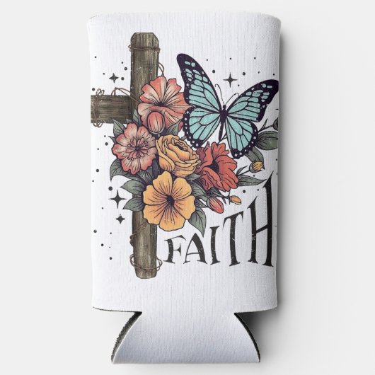 Floral Faith Cross Seltzer Blikjeskoeler (Voorkant)