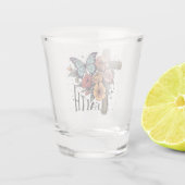 Floral Faith Cross Shot Glas (Achterkant)