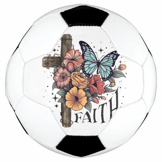 Floral Faith Cross Voetbal (Voorkant)