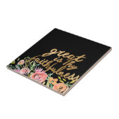 Floral Faith - Greath is Thy Faithenheid Tegeltje (Zijkant)