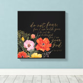 Floral Faith - niet bang, want ik ben bij je Canvas Afdruk (Insitu (Houten vloer))