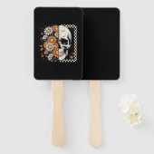 Floral Fall Skeleton Boho Halloween Handwaaier (Voorkant en achterkant)