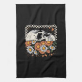 Floral Fall Skeleton Boho Halloween Theedoek (Verticaal)