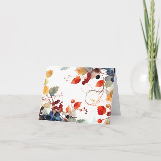 Floral Fall Wedding Dank u kaart (Achterkant)