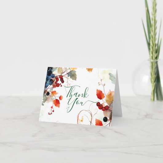 Floral Fall Wedding Dank u kaart (Voorkant)