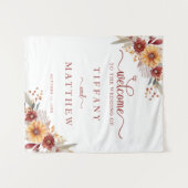 Floral Fall Wedding Welkom Wandkleed (Voorkant (horizontaal))