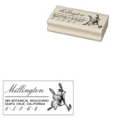 Floral familienaam Script retouradres Rubberstempel (Gestempeld)